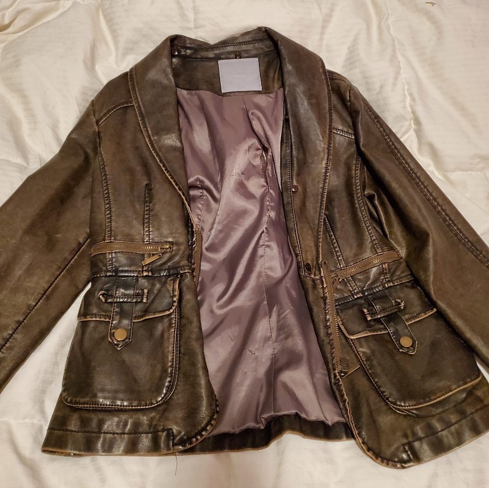 Bronze and Brown leather jacket